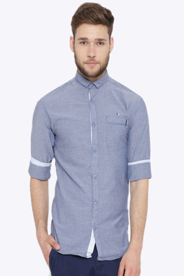 

Fifty Two Men's Solid Casual Blue Shirt