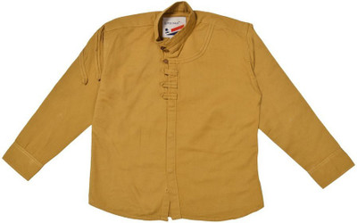 

Little Man Boys Solid Casual Beige Shirt