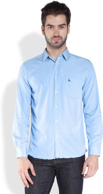 

Parx Men's Solid Casual Blue Shirt