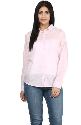 

Mayra Women's Solid Formal Pink Shirt