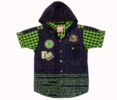 

Bad Boys Boys Checkered Casual Green Shirt