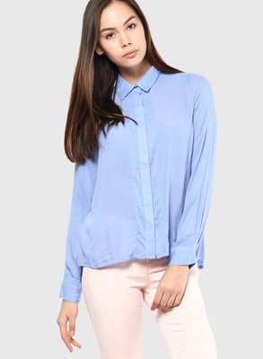 

Vero Moda Women's Solid Casual Blue Shirt, Grapemist