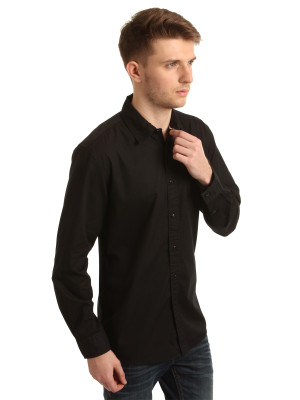 

Wrangler Men's Solid Casual Black Shirt