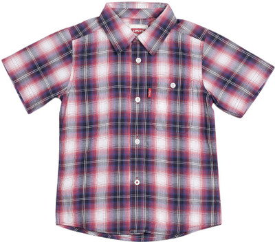 

Levi's Boys Checkered Casual Multicolor Shirt, Cherry red-c14