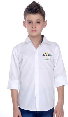 

MashUp Boys Solid Casual White Shirt