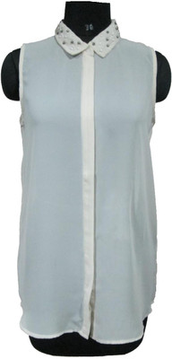 

I Am For You Women's Solid Casual White Shirt