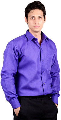 

BNZEI Men's Solid Formal Dark Blue Shirt