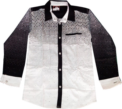 

Fashionitz Boy's Printed Casual Black Shirt
