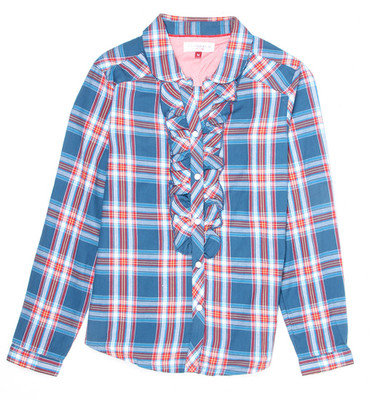 US Polo Kids Girls Checkered Casual Blue Shirt available at flipkart for Rs.599