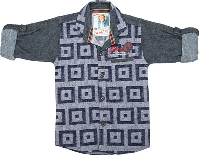

Kidzee Boys Checkered Casual Blue Shirt