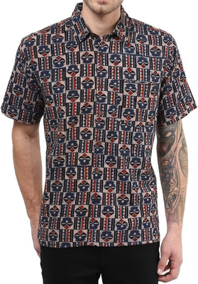 

Vivid India Men' Geometric Print Casual Multicolor Shirt