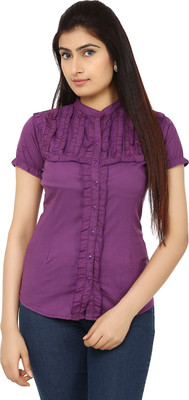 

TeeMoods Women's Solid Casual Purple Shirt