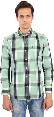 

EdenElliot Men's Checkered Casual Shirt, Light green