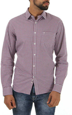 

Indian Terrain Men's Checkered Casual Maroon Shirt, Burgandy