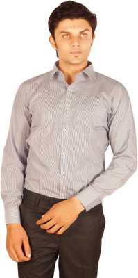 

Kriss Men's Striped Casual Grey Shirt, L.grey