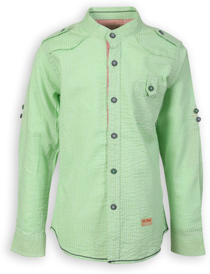 

Lilliput Boy's Striped Casual Green Shirt