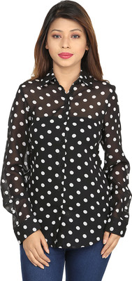 

Chloe Women's Polka Print Casual Shirt, Bold white;stylish black