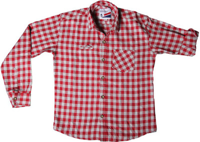

Little Man Boys Checkered Casual Red Shirt