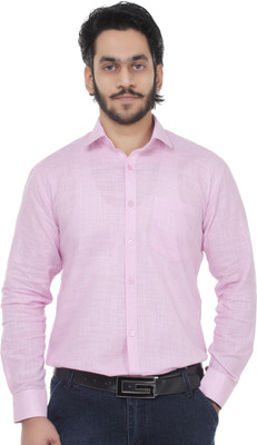 

Kraasa Men's Solid Formal Pink Shirt