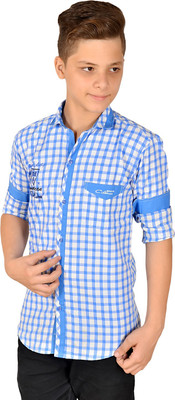 

Anry Boys Checkered Casual Blue Shirt