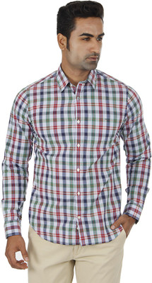 

London Fog Men's Checkered Casual Shirt, Green;navy;red