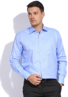 

Raymond Men's Checkered Formal Blue Shirt, B4