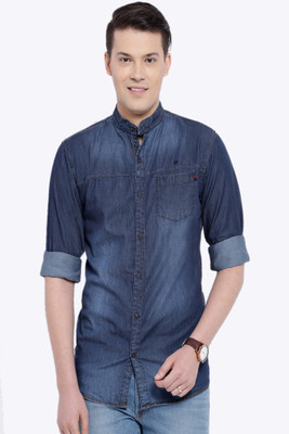 

Fifty Two Men's Printed Casual Blue Shirt, Blue denim.1
