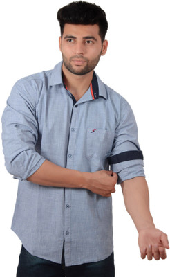 Studio Nexx Men's Checkered Casual Blue Shirt