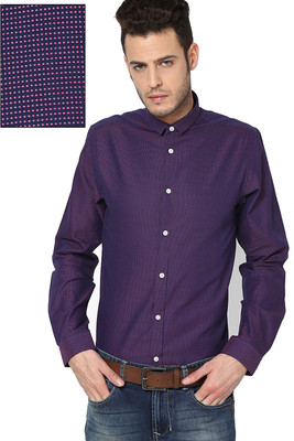 

Jack & Jones Men's Solid Casual Purple Shirt, Navy blue