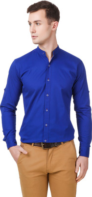 FabTag - ELEPANTS Men Solid Casual Blue Shirt