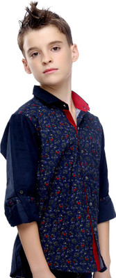 

MashUp Boys Printed Casual Blue Shirt, Navy blue