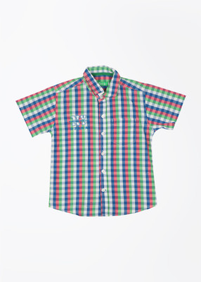 55% OFF on Palm Tree Boys Checkered Casual Green Shirt