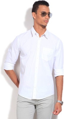 

GAS Men's Solid Casual White Shirt