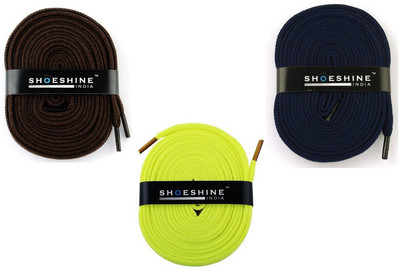 Shoeshine India sports & sneaker shoes laces 120cm S8 flat Shoe Lace(Multi Set of 3) available at flipkart for Rs.175