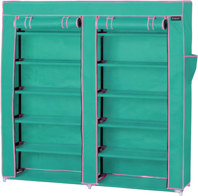 

Pindia Polyester Collapsible Shoe Stand(Green, Pink, 6 Shelves)