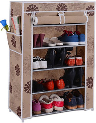 

Everything Imported Nylon Shoe Stand(Brown, 4 Shelves)