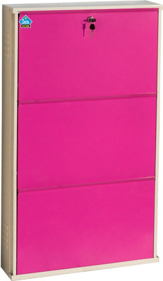 Delite Kom 24 Inches wide Three Door Powder Coated Wall Mounted Metallic Ivory Pink Metal Shoe Rack(Pink, 3 Shelves) available at flipkart for Rs.4332