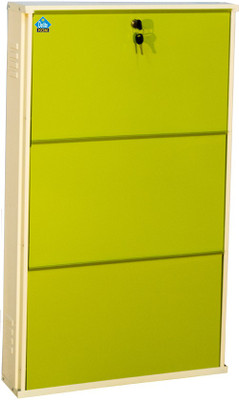 Delite Kom 24 Inches wide Three Door Powder Coated Wall Mounted Metallic Ivory Green Metal Shoe Rack(Green, 3 Shelves) available at flipkart for Rs.4332