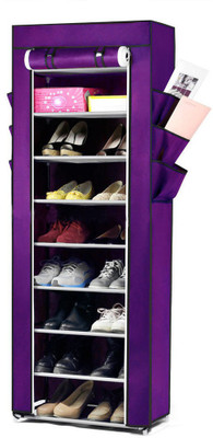 Pindia Fancy 10 Layer Purple Shoe Rack Organizer Polyester Collapsible Shoe Stand(Purple, 10 Shelves) available at flipkart for Rs.1499