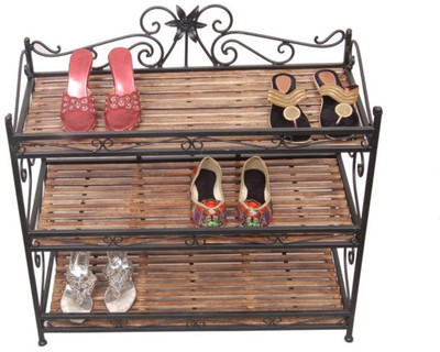 

Onlineshoppee Solid Wood Shoe Rack(Brown, 3 Shelves)