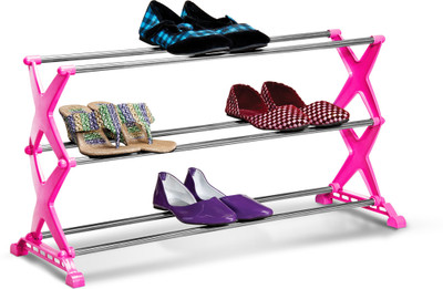 

Bonita Carbon Steel, Plastic Collapsible Shoe Stand(Pink)