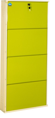 

Delite Kom 24 Inches wide Four Door Powder Coated Wall Mounted Metallic Ivory Green Metal Shoe Rack(Green, 4 Shelves)