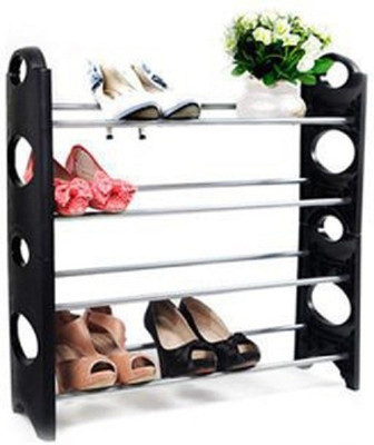 RMX Metal Collapsible Shoe Stand(Black, 4 Shelves, DIY(Do-It-Yourself))