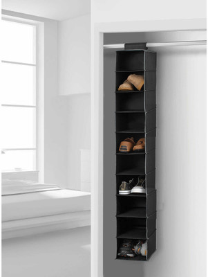 

Howards Easy Hang 10 Pocket Organiser - Black Nylon Collapsible Shoe Stand(Black, 10 Shelves)