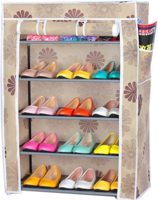 

Evana Polypropylene Collapsible Shoe Stand(Brown, 5 Shelves)