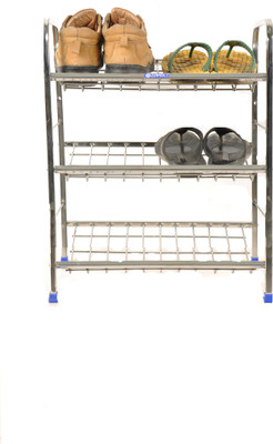 

Anmol Steel Collapsible Shoe Stand(Silver, 3 Shelves)