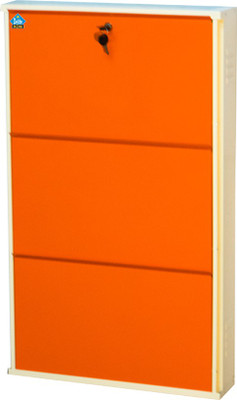 Delite Kom 24 Inches wide Three Door Powder Coated Wall Mounted Metallic Ivory Orange Metal Shoe Rack(Orange, 3 Shelves) available at flipkart for Rs.4332