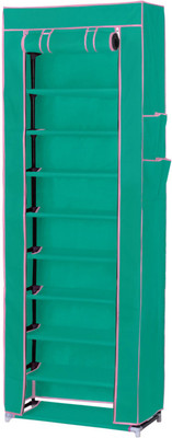 

Pindia Polyester Collapsible Shoe Stand(Green, Pink, 10 Shelves)