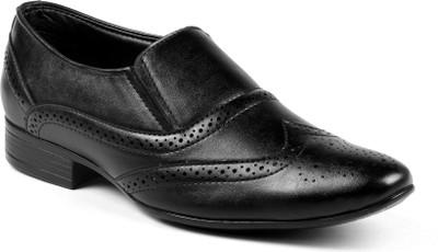 Fentacia Brogue Slip On For Men(Black