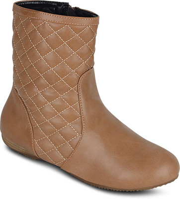 

Get Glamr Ouyer Zipper Boots For Women(Beige)
